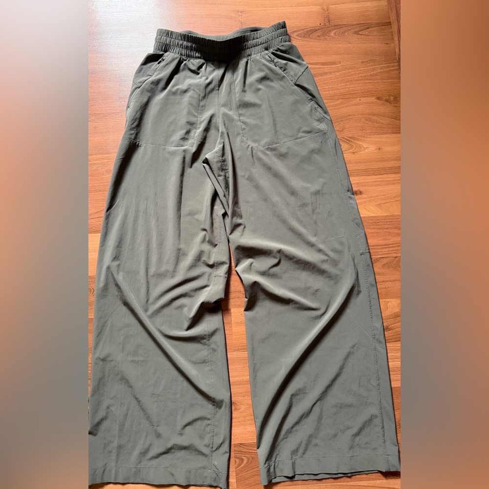 lululemon athletica Olive Green Swift Mid-Rise Wide-Leg Pant